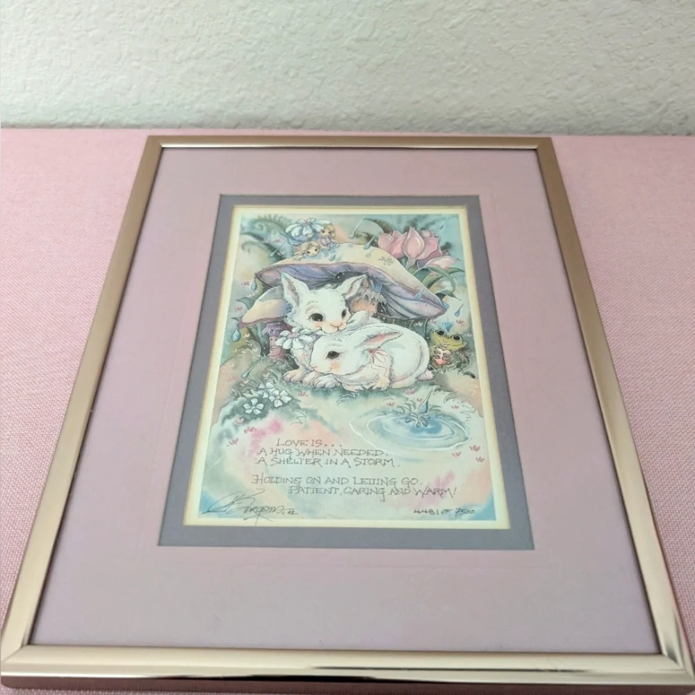EUC•Signed 1992 Vintage Jody Bergsma Framed Art Print 4481 of 7500